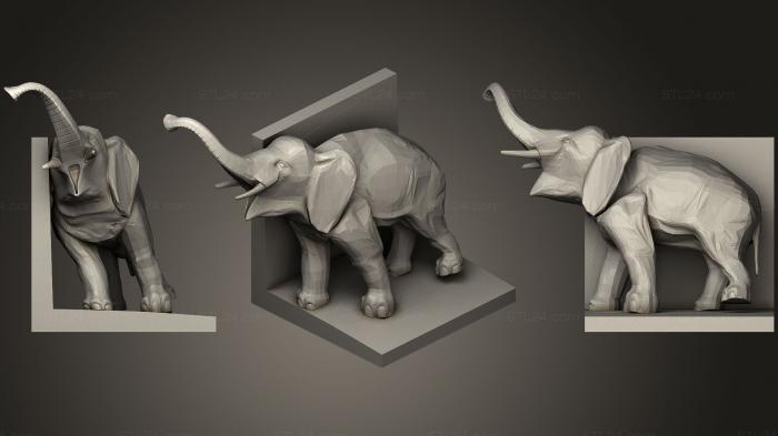 Animal figurines (Elephant Bookends, STKJ_0921) 3D models for cnc